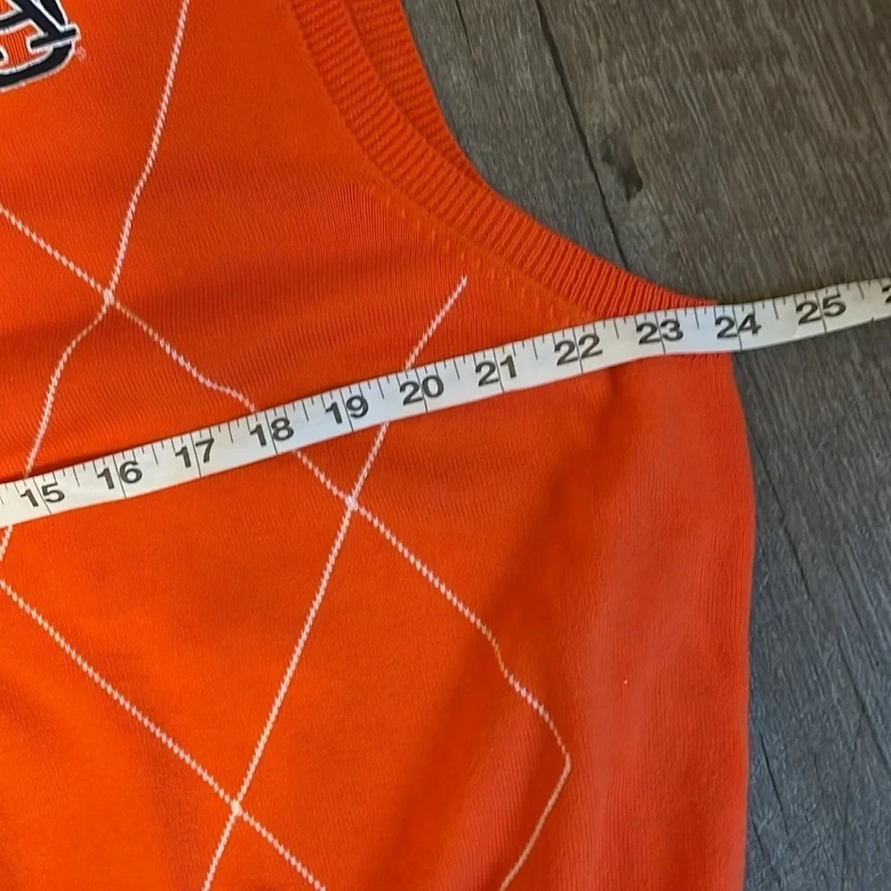 Campus Specialties Auburn University Orange White Argyle Knit Sweater Vest XXL